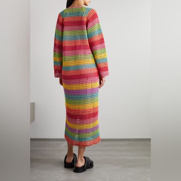 Farm Rio Colorful Rainbow Crochet Knit Dress - XS  **Missing Slip / Dress Only** - Picture 11 of 12